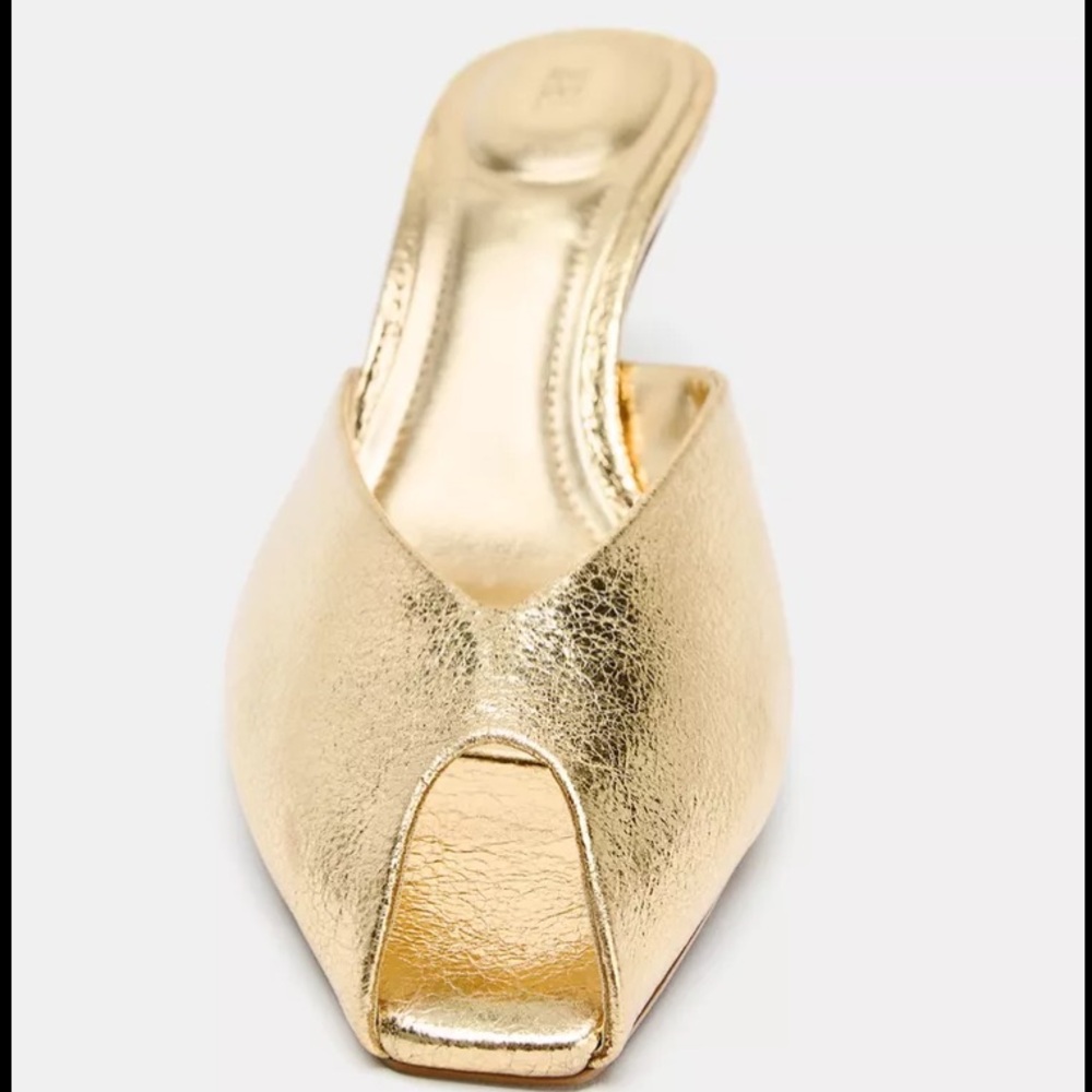 ZARA METALLIC EFFECT SANDALS GOLD US 5 - Picture 3 of 3